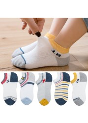 Soft Cotton Children Socks Cute Cartoon Casual Boys Socks Thin Mesh Summer 5pairs/lot Kids Socks Sport Baby Boy Socks 1-12 Years