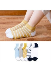 Soft Cotton Children Socks Cute Cartoon Casual Boys Socks Thin Mesh Summer 5pairs/lot Kids Socks Sport Baby Boy Socks 1-12 Years