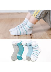 Soft Cotton Children Socks Cute Cartoon Casual Boys Socks Thin Mesh Summer 5pairs/lot Kids Socks Sport Baby Boy Socks 1-12 Years