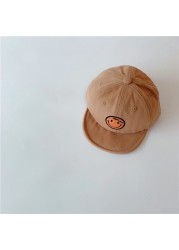 MILANCEL 2022 Spring New Kids Cap Embroidered Baseball Cap Smiley Boys and Girls Soft Brim Sunhat