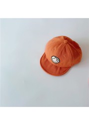 MILANCEL 2022 Spring New Kids Cap Embroidered Baseball Cap Smiley Boys and Girls Soft Brim Sunhat