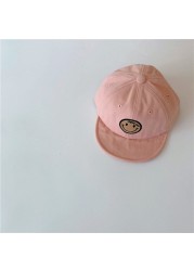 MILANCEL 2022 Spring New Kids Cap Embroidered Baseball Cap Smiley Boys and Girls Soft Brim Sunhat