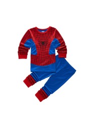 New Spring Autumn Children's Clothing Sets Boys Sleepwear Kids Clothes Spider Pajamas Set Baby Girls Cotton Cartoon Cars Pajamas