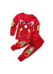 New Spring Autumn Children's Clothing Sets Boys Sleepwear Kids Clothes Spider Pajamas Set Baby Girls Cotton Cartoon Cars Pajamas