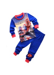 New Spring Autumn Children's Clothing Sets Boys Sleepwear Kids Clothes Spider Pajamas Set Baby Girls Cotton Cartoon Cars Pajamas