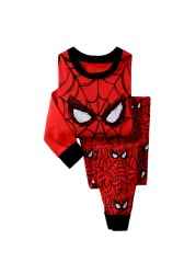 New Spring Autumn Children's Clothing Sets Boys Sleepwear Kids Clothes Spider Pajamas Set Baby Girls Cotton Cartoon Cars Pajamas