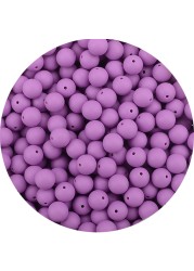 LOVKA 12mm 100pcs/lot Silicone Beads Food Grade Baby Teether Round Beads Baby Chewing Teething Beads Silicone Teether Diy