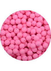 LOVKA 12mm 100pcs/lot Silicone Beads Food Grade Baby Teether Round Beads Baby Chewing Teething Beads Silicone Teether Diy