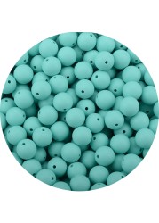 LOVKA 12mm 100pcs/lot Silicone Beads Food Grade Baby Teether Round Beads Baby Chewing Teething Beads Silicone Teether Diy