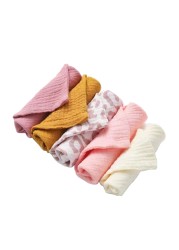 5pcs baby towels muslin cloth hand face wipes saliva bib handkerchief towel