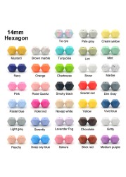 LOFCA10pcs 14mm Small Hexagon Silicone Beads Baby Teether BPA Free DIY Necklace Pacifier Chain Baby Teething Infant Care