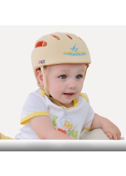 Baby Safety Protective Helmet Boys Girls Baby Hats Cotton Soft Mesh Adjustable Head Protection Children Walking Caps