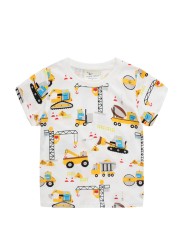 Boys Summer Clothes Children T-shirt Dinosaur Printing Kids Striped Embroidery Tops Boy Cotton T-Shirts Baby Cartoon Tee Clothes