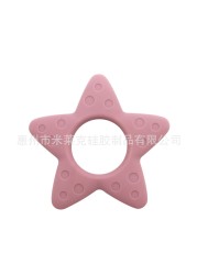 Creative Cute and Fun Five-pointed Star Baby Teether Comfortable Soft and Safe Silicone Teether Exercises Baby Grasping Ability