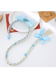 Elsa Cosplay Weaving Tangled Braid Kids Rapunzel Princess Hair Headband Girl Wig Princess Girls Headband Kids Hair Hoop Braided