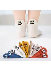 Soft Cotton Breathable Mesh Kids Socks Summer Short Tubes Baby Girls Socks New Born Boy Happy Socks Infant Clothes 5 Pairs