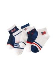 Soft Cotton Breathable Mesh Kids Socks Summer Short Tubes Baby Girls Socks New Born Boy Happy Socks Infant Clothes 5 Pairs