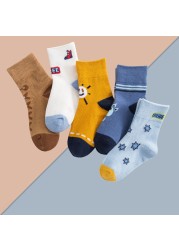 5 pairs soft cotton children socks cute cartoon print kids socks newborn baby boy socks casual girls boys socks 1 to 12 years