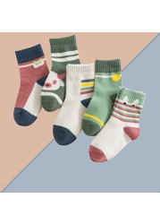 5 pairs soft cotton children socks cute cartoon print kids socks newborn baby boy socks casual girls boys socks 1 to 12 years