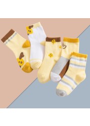 5 pairs soft cotton children socks cute cartoon print kids socks newborn baby boy socks casual girls boys socks 1 to 12 years