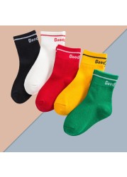 5 pairs soft cotton children socks cute cartoon print kids socks newborn baby boy socks casual girls boys socks 1 to 12 years