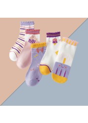 5 pairs soft cotton children socks cute cartoon print kids socks newborn baby boy socks casual girls boys socks 1 to 12 years