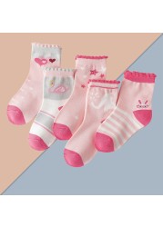 5 pairs soft cotton children socks cute cartoon print kids socks newborn baby boy socks casual girls boys socks 1 to 12 years