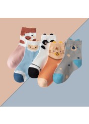 5 pairs soft cotton children socks cute cartoon print kids socks newborn baby boy socks casual girls boys socks 1 to 12 years