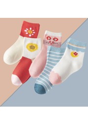 5 pairs soft cotton children socks cute cartoon print kids socks newborn baby boy socks casual girls boys socks 1 to 12 years