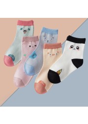 5 pairs soft cotton children socks cute cartoon print kids socks newborn baby boy socks casual girls boys socks 1 to 12 years