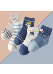 5 pairs soft cotton children socks cute cartoon print kids socks newborn baby boy socks casual girls boys socks 1 to 12 years