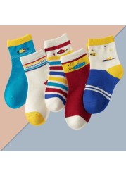 5 pairs soft cotton children socks cute cartoon print kids socks newborn baby boy socks casual girls boys socks 1 to 12 years