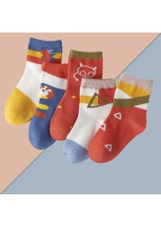 5 pairs soft cotton children socks cute cartoon print kids socks newborn baby boy socks casual girls boys socks 1 to 12 years