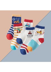 5 pairs soft cotton children socks cute cartoon print kids socks newborn baby boy socks casual girls boys socks 1 to 12 years