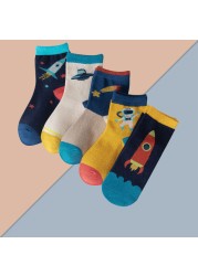 5 pairs soft cotton children socks cute cartoon print kids socks newborn baby boy socks casual girls boys socks 1 to 12 years