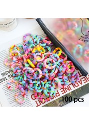 50/100pcs Colorful Girl Hairband Children Headband Small Elastic Hair Bands Scrunchy Baby Rubber Band Nylon Hair Accessories Toddler