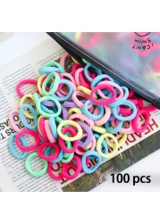 50/100pcs Colorful Girl Hairband Children Headband Small Elastic Hair Bands Scrunchy Baby Rubber Band Nylon Hair Accessories Toddler