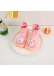 Cute Baby Anti-Slip Frist Walkers Cartoon Newborn Baby Girls Boys Anti-Slip Socks Slippers Boots Shoes Suitable for Baby Toddler