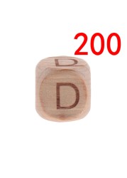 200pcs 12mm Beech Wooden Beads For Baby Wood Letters Bead Baby Teether Diy Beads With Silicone Teether Letters Alphabet