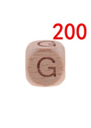 200pcs 12mm Beech Wooden Beads For Baby Wood Letters Bead Baby Teether Diy Beads With Silicone Teether Letters Alphabet