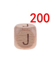 200pcs 12mm Beech Wooden Beads For Baby Wood Letters Bead Baby Teether Diy Beads With Silicone Teether Letters Alphabet