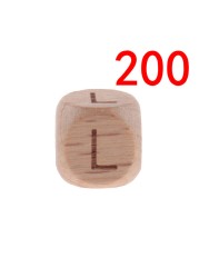 200pcs 12mm Beech Wooden Beads For Baby Wood Letters Bead Baby Teether Diy Beads With Silicone Teether Letters Alphabet