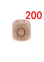 200pcs 12mm Beech Wooden Beads For Baby Wood Letters Bead Baby Teether Diy Beads With Silicone Teether Letters Alphabet