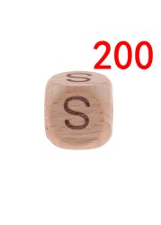 200pcs 12mm Beech Wooden Beads For Baby Wood Letters Bead Baby Teether Diy Beads With Silicone Teether Letters Alphabet