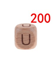 200pcs 12mm Beech Wooden Beads For Baby Wood Letters Bead Baby Teether Diy Beads With Silicone Teether Letters Alphabet