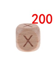 200pcs 12mm Beech Wooden Beads For Baby Wood Letters Bead Baby Teether Diy Beads With Silicone Teether Letters Alphabet