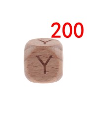 200pcs 12mm Beech Wooden Beads For Baby Wood Letters Bead Baby Teether Diy Beads With Silicone Teether Letters Alphabet