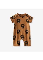 infant baby boy girl romper spring summer newborn cute printed jumpsuit casual short sleeve baby boy outfits clothes