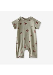 infant baby boy girl romper spring summer newborn cute printed jumpsuit casual short sleeve baby boy outfits clothes