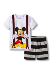 New Kids Boys Girls Clothes Baby Princess Pajamas Summer Short Sleeve Set Cartoon Minnie Children Sleepwear